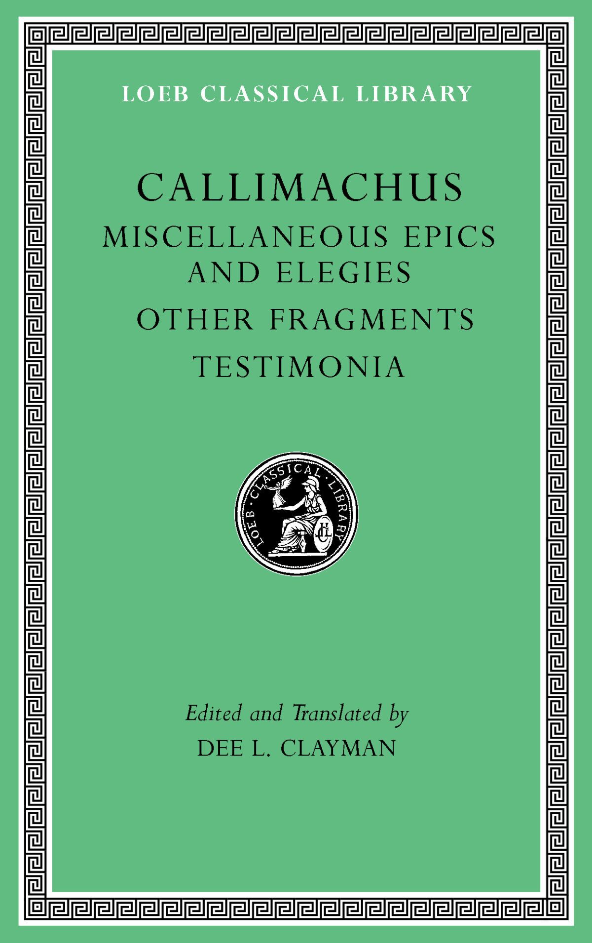 Elagiac Examples Greek Elegiac Poetry — Harvard University Press